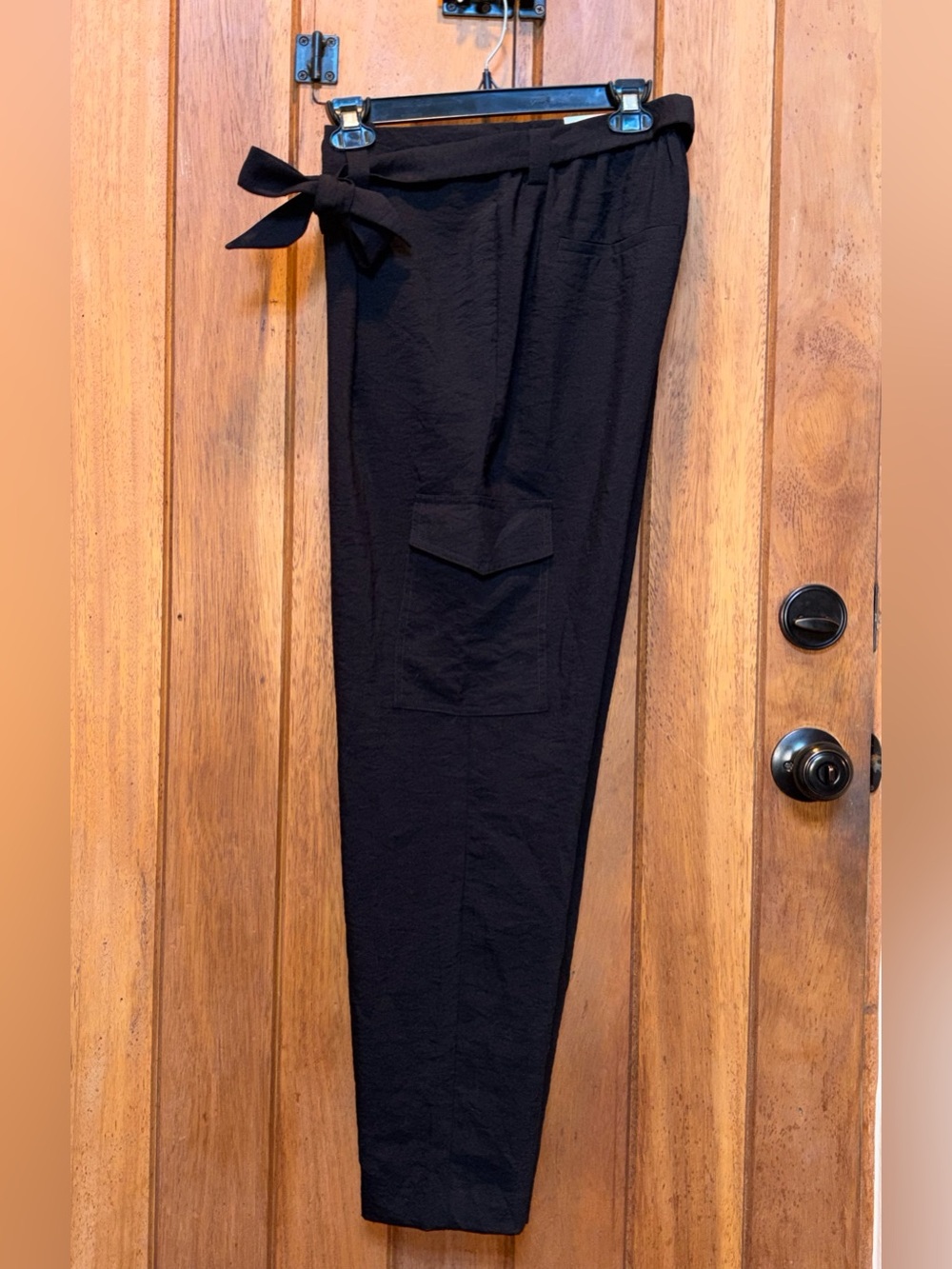 Chico’s Dress Black Tie-Waist Cargo Pants